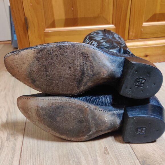 Dan Post Lizard Skin Teju Black Leather Cowboy Boots Men's Size 9 1/2 D, 9028007 - Picture 6 of 16